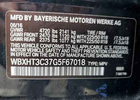2016 BMW X1 xDrive28I z USA, uszkodzony, nr VIN WBXHT3C37G5F67018